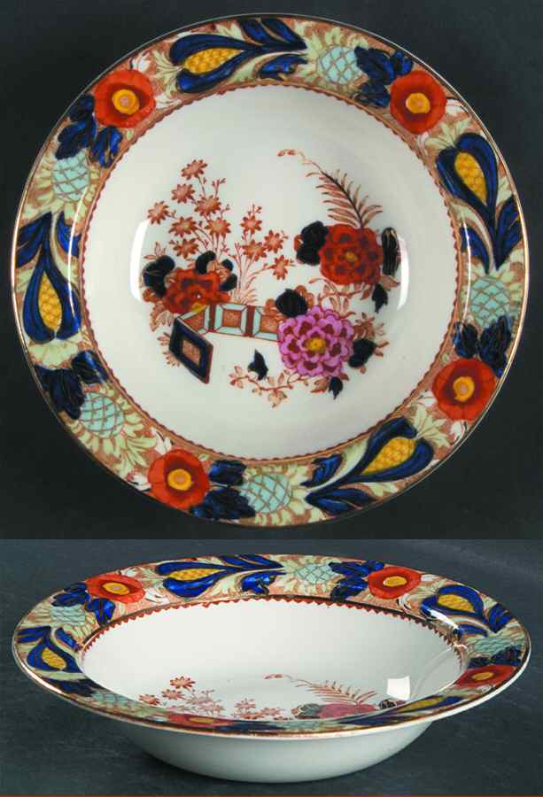 Wincanton Blue and Rust Rim Cereal Bowl by Wood & Sons-1