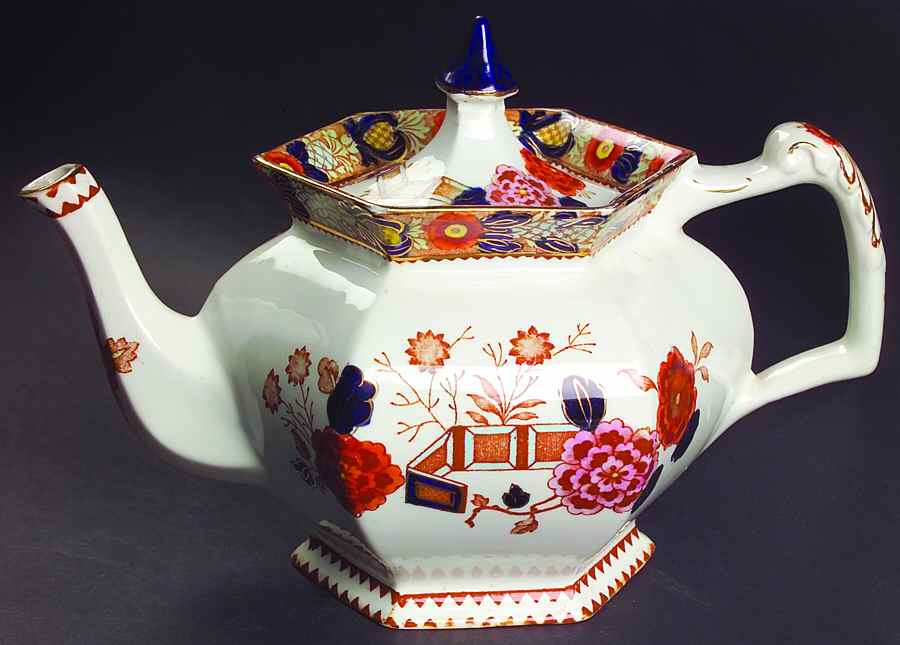 Wincanton Blue and Rust Teapot & Lid by Wood & Sons-1
