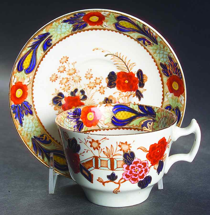 Wincanton Blue and Rust Oversized Cup & Saucer Set by Wood & Sons-1