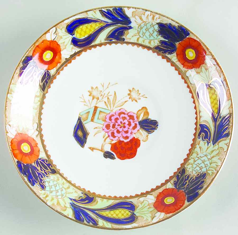 Wincanton Blue and Rust Saucer by Wood & Sons-1