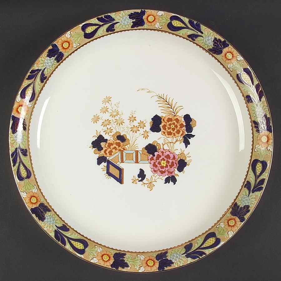 Wincanton Blue and Rust 12" Chop Plate (Round Platter) by Wood & Sons-1