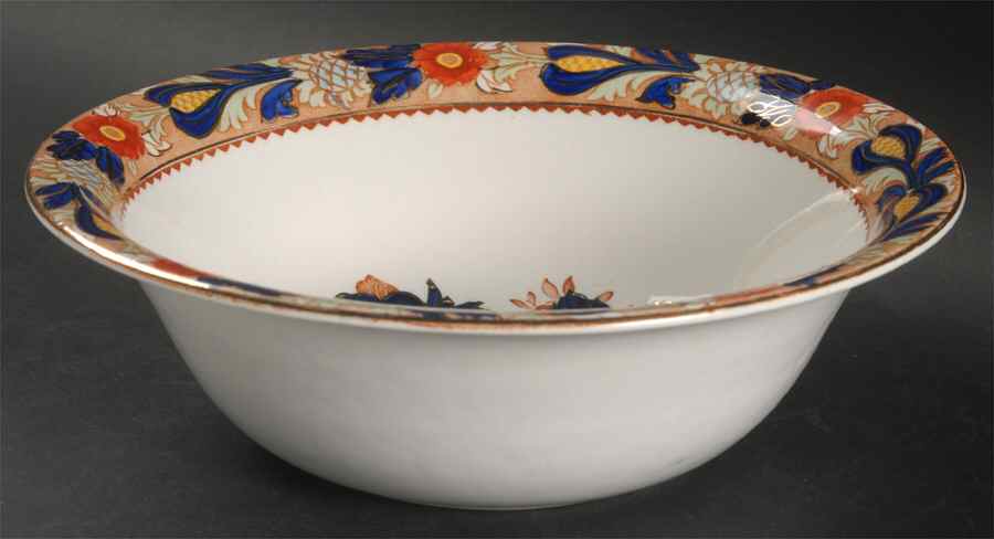 Wincanton Blue and Rust 9" Round Vegetable Bowl by Wood & Sons-1