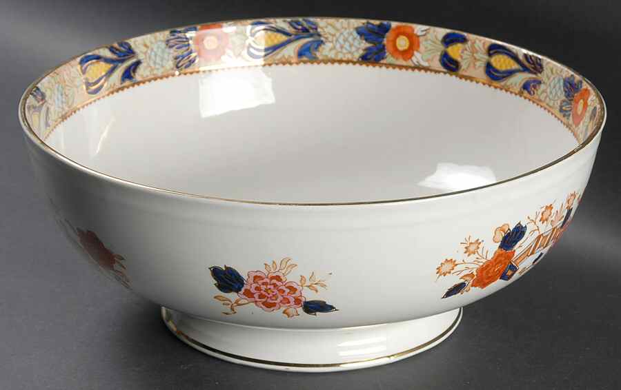Wincanton Blue and Rust 10" Large Fruit Bowl by Wood & Sons-1