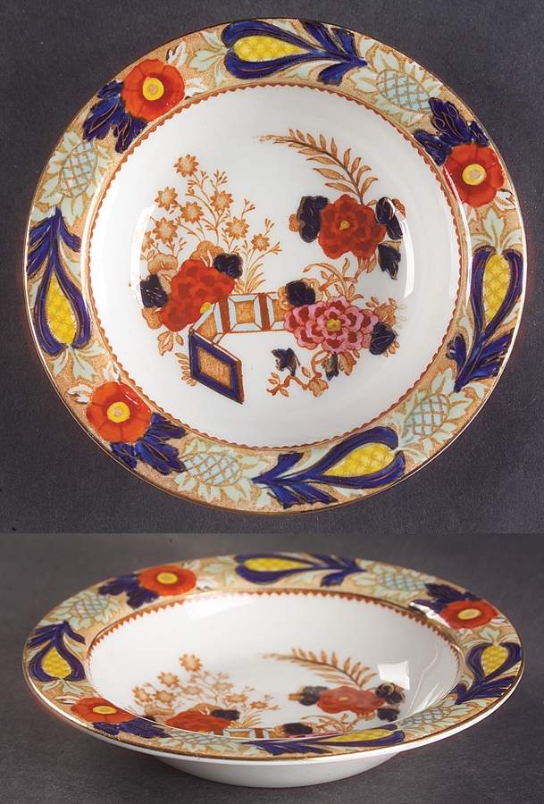 Wincanton Blue and Rust Rim Fruit/Dessert (Sauce) Bowl by Wood & Sons-1