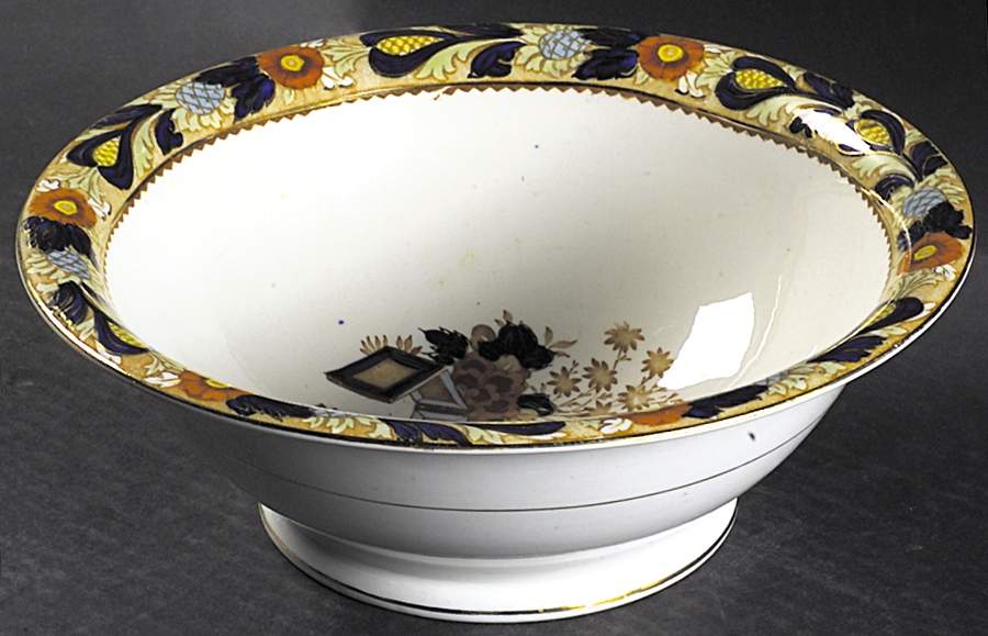 Wincanton Blue and Rust 10" Large Fruit Bowl by Wood & Sons-1