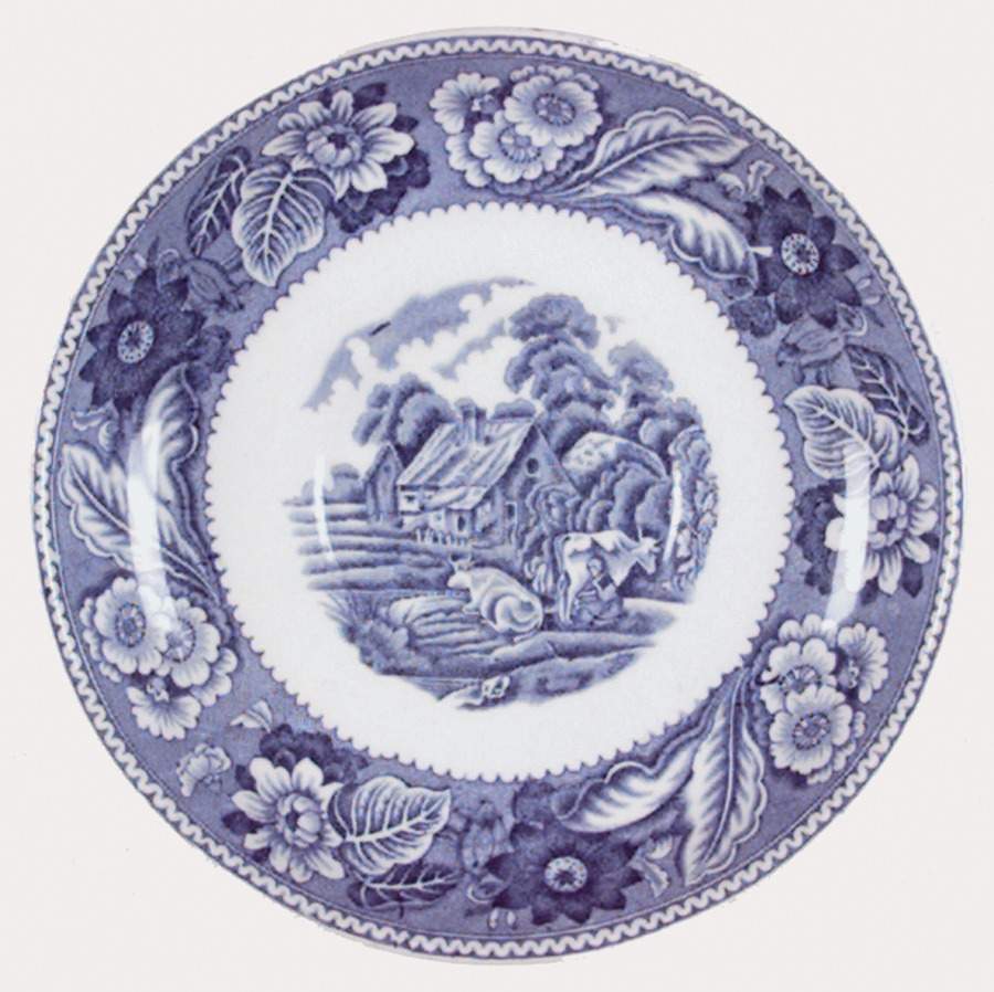 Woodland Blue (Center Scene) Saucer for Cream Soup Bowl by Wood & Sons-1