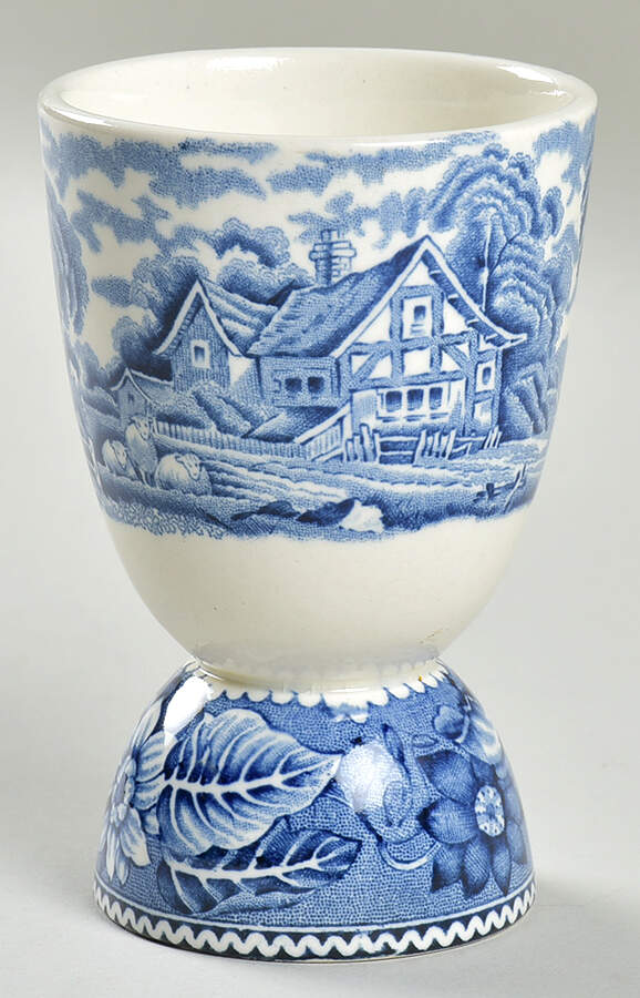 Woodland Blue (Center Scene) Double Egg Cup by Wood & Sons-1
