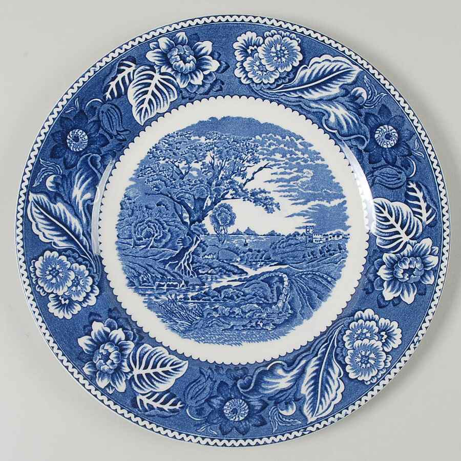 Woodland Blue (Center Scene) Dinner Plate by Wood & Sons-1