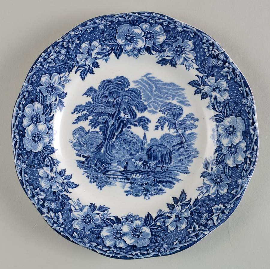 Woodland Blue (Center Scene) Dessert/Pie Plate by Wood & Sons-1