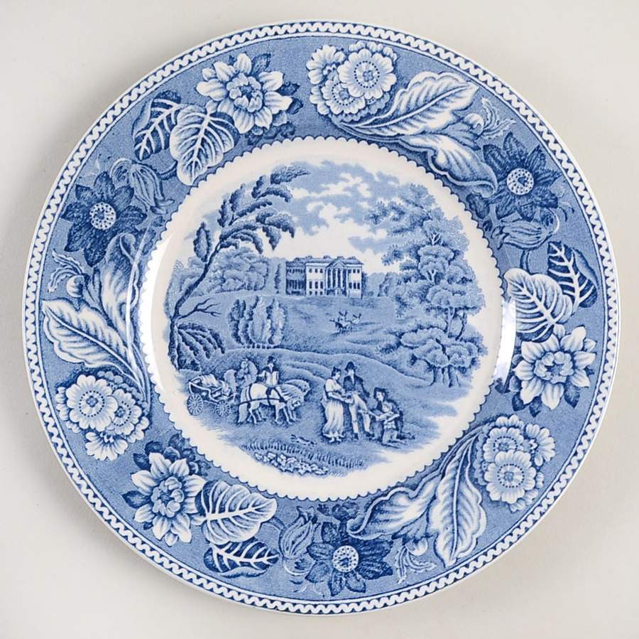 Woodland Blue (Center Scene) Salad Plate by Wood & Sons-1