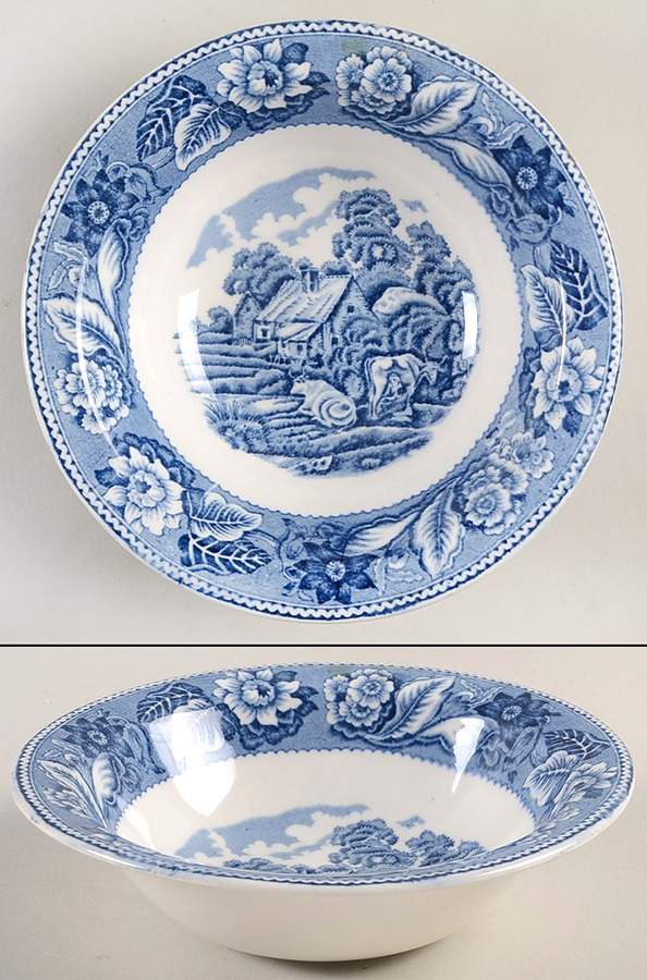 Woodland Blue (Center Scene) Rim Cereal Bowl by Wood & Sons-1