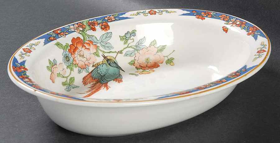 WOO1 9" Oval Vegetable Bowl by Wood & Sons-1