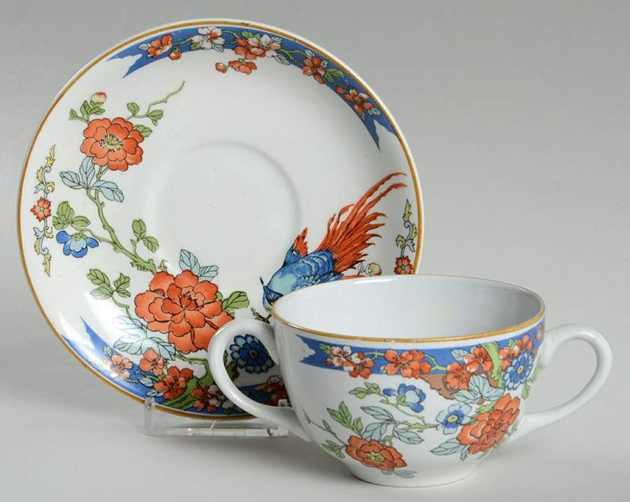 WOO1 Flat Bouillon Cup & Saucer by Wood & Sons-1