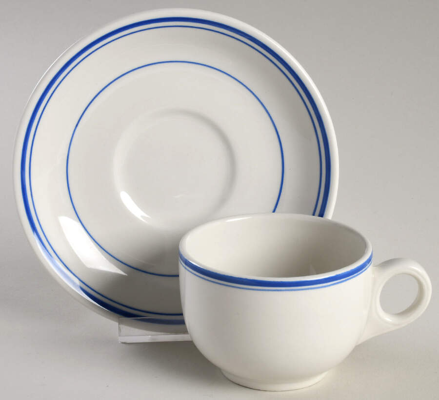 WOO12 Flat Cup & Saucer Set by Wood & Sons-1