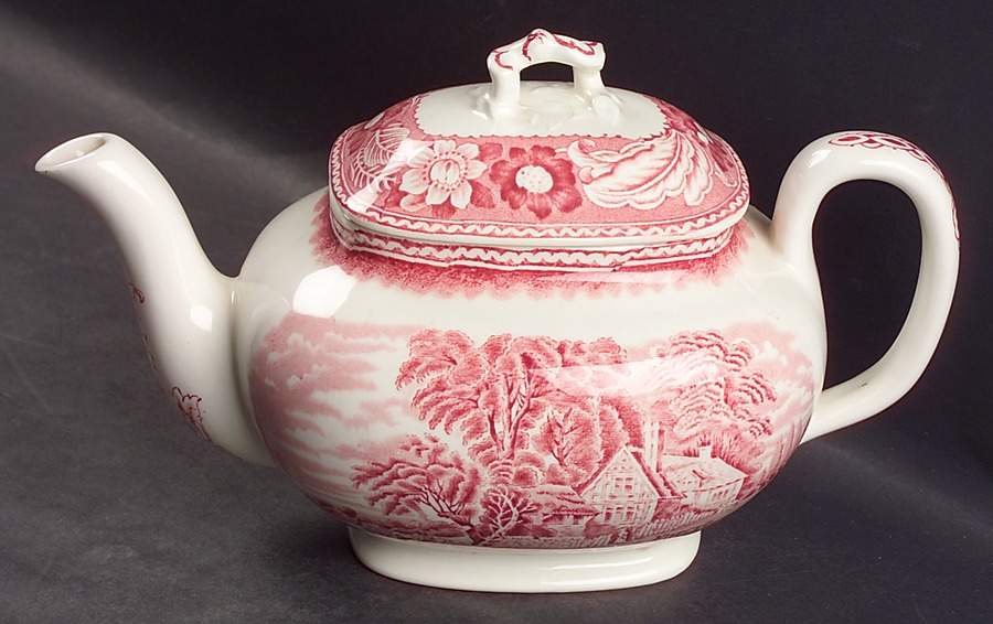 Woodland Pink Teapot & Lid by Wood & Sons-1