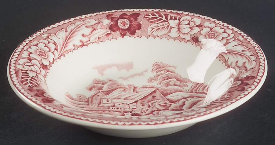 Woodland Pink Rim Fruit/Dessert (Sauce) Bowl by Wood & Sons-1