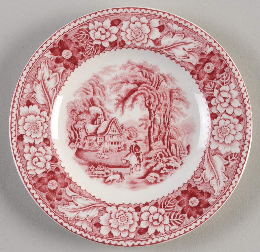 Woodland Pink Bread & Butter Plate by Wood & Sons-1