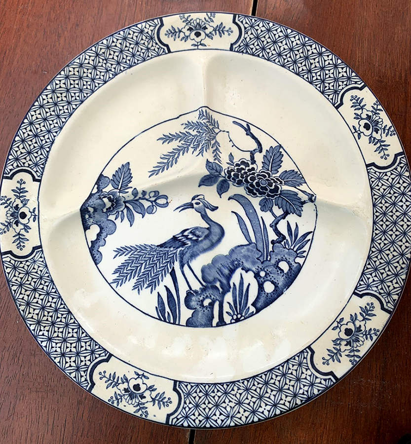 Yuan Blue and White (Older) Grill Plate by Wood & Sons-1
