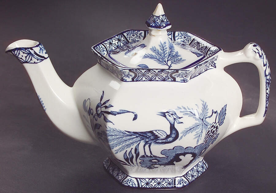 Yuan Blue and White (Older) Individual Teapot & Lid by Wood & Sons-1