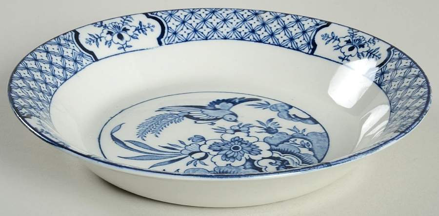 Yuan Blue and White (Older) Coupe Soup Bowl by Wood & Sons-1