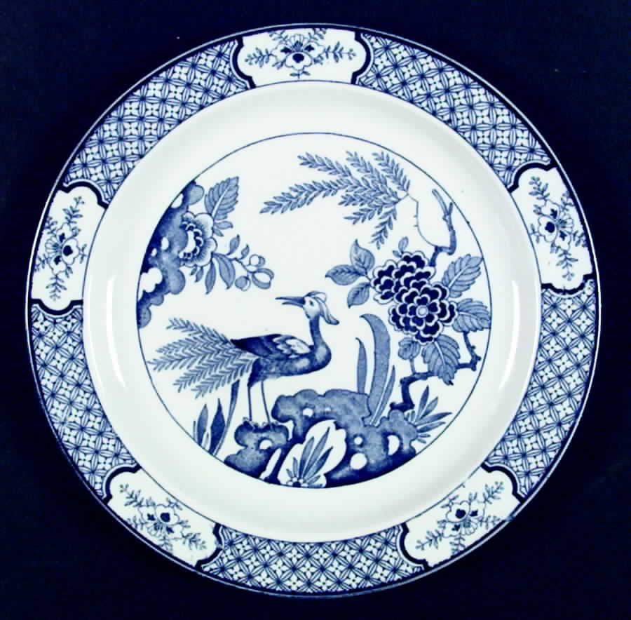 Yuan Blue and White (Older) Dinner Plate by Wood & Sons-1