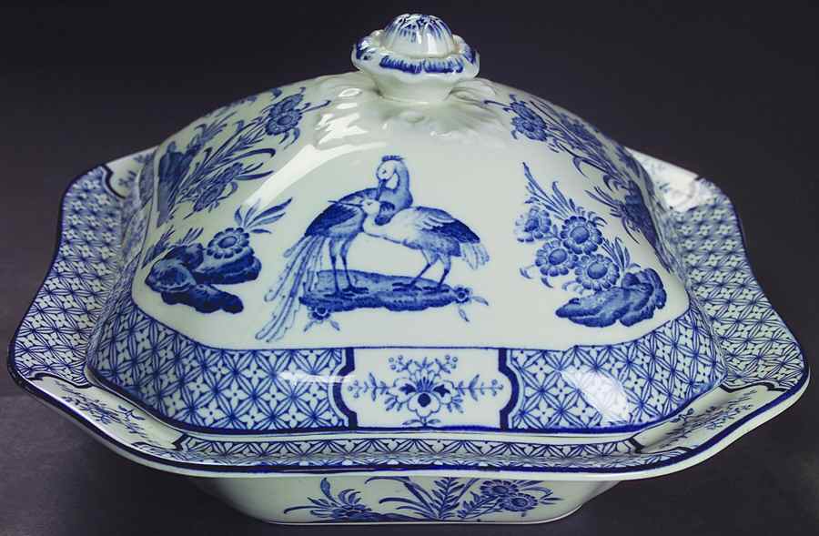 Yuan Blue and White (Older) Square Covered Vegetable by Wood & Sons-1