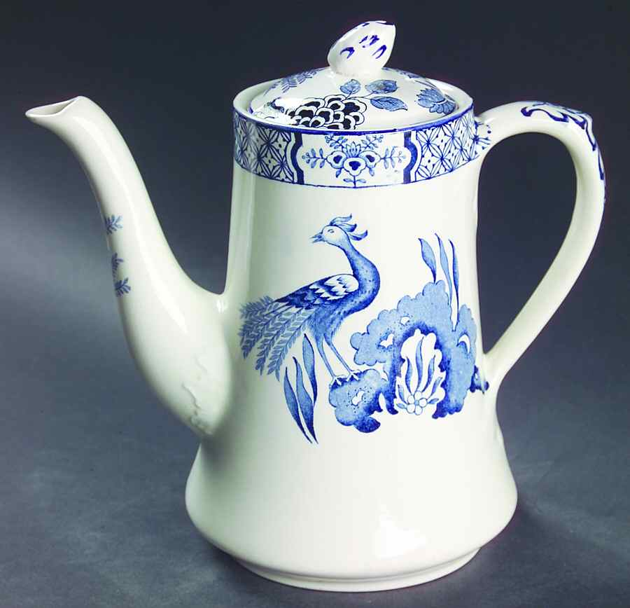 Yuan Blue and White (Older) Coffee Pot & Lid by Wood & Sons-1