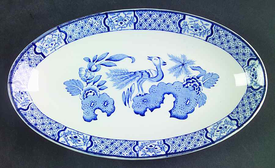 Yuan Blue and White (Older) Underplate for Gravy Boat by Wood & Sons-1
