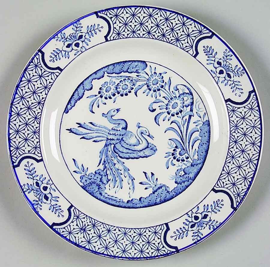 Yuan Blue and White (Older) Dessert/Pie Plate by Wood & Sons-1