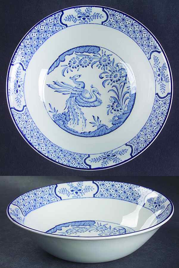 Yuan Blue and White (Older) Coupe Cereal Bowl by Wood & Sons-1