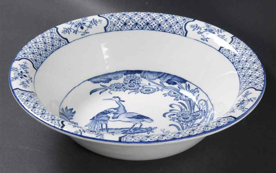 Yuan Blue and White (Older) 8" Round Vegetable Bowl by Wood & Sons-1