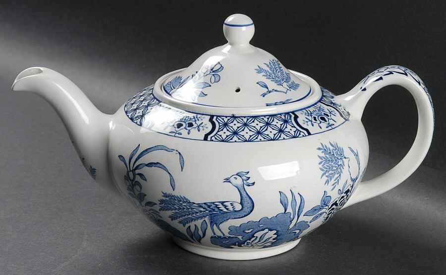 Yuan Blue and White (Older) Teapot & Lid by Wood & Sons-1