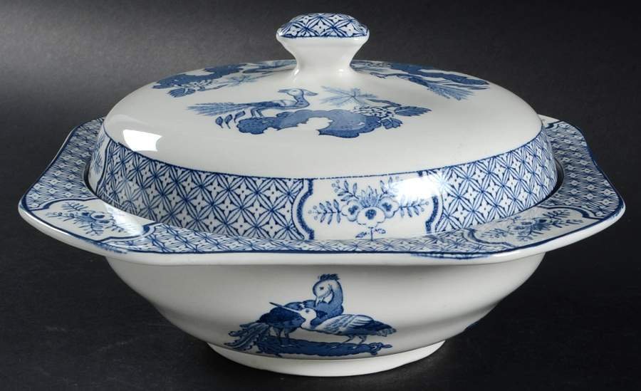 Yuan Blue and White (Older) Square Covered Vegetable by Wood & Sons-1