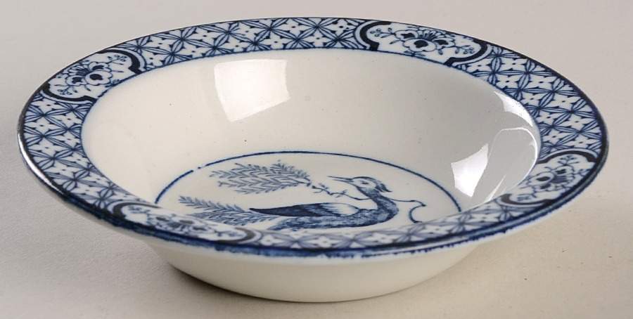 Yuan Blue and White (Older) Rim Fruit/Dessert (Sauce) Bowl by Wood & Sons-1