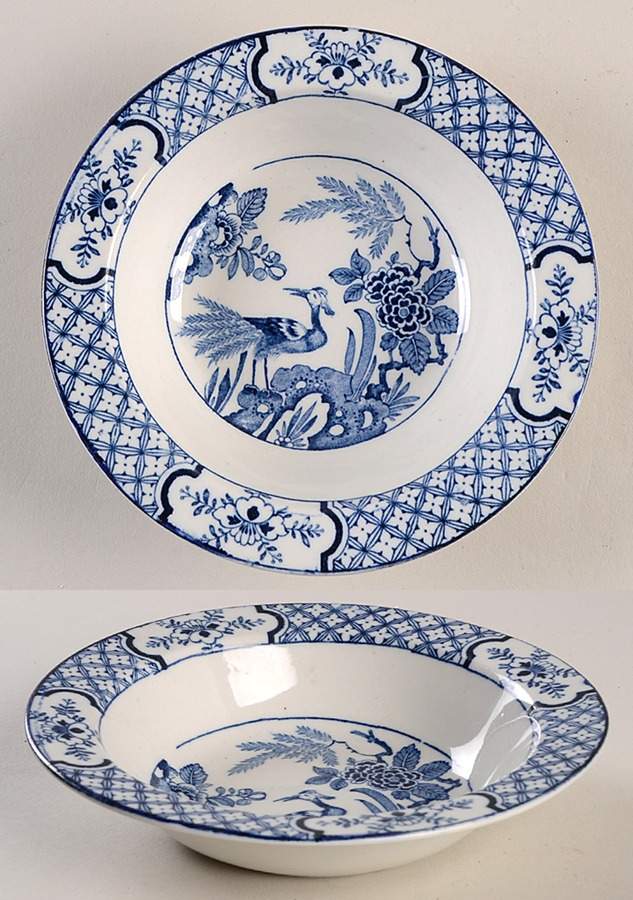 Yuan Blue and White (Older) Rim Cereal Bowl by Wood & Sons-1