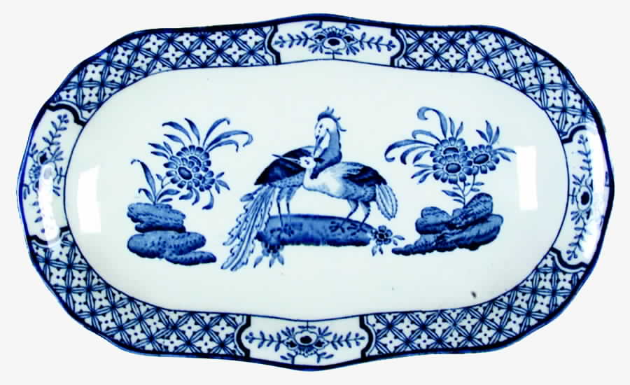 Yuan Blue and White (Older) Relish/Gravy Underplate by Wood & Sons-1