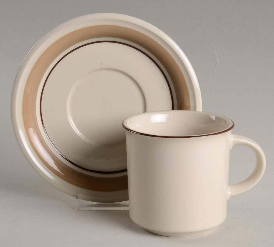 Grey Mist Flat Cup & Saucer Set by Westminster (Japan)-1