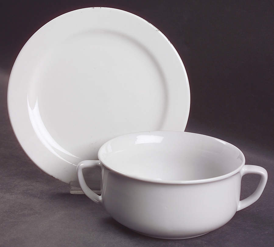 Basics Collections White Cream Soup Bowl & Bread Plate/Saucer Set by Williams-Sonoma-1
