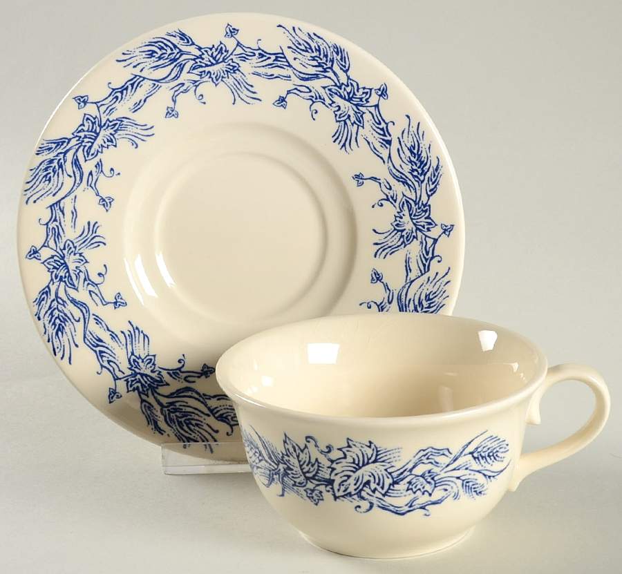 Blue Harvest Flat Cup & Saucer Set by Williams-Sonoma-1