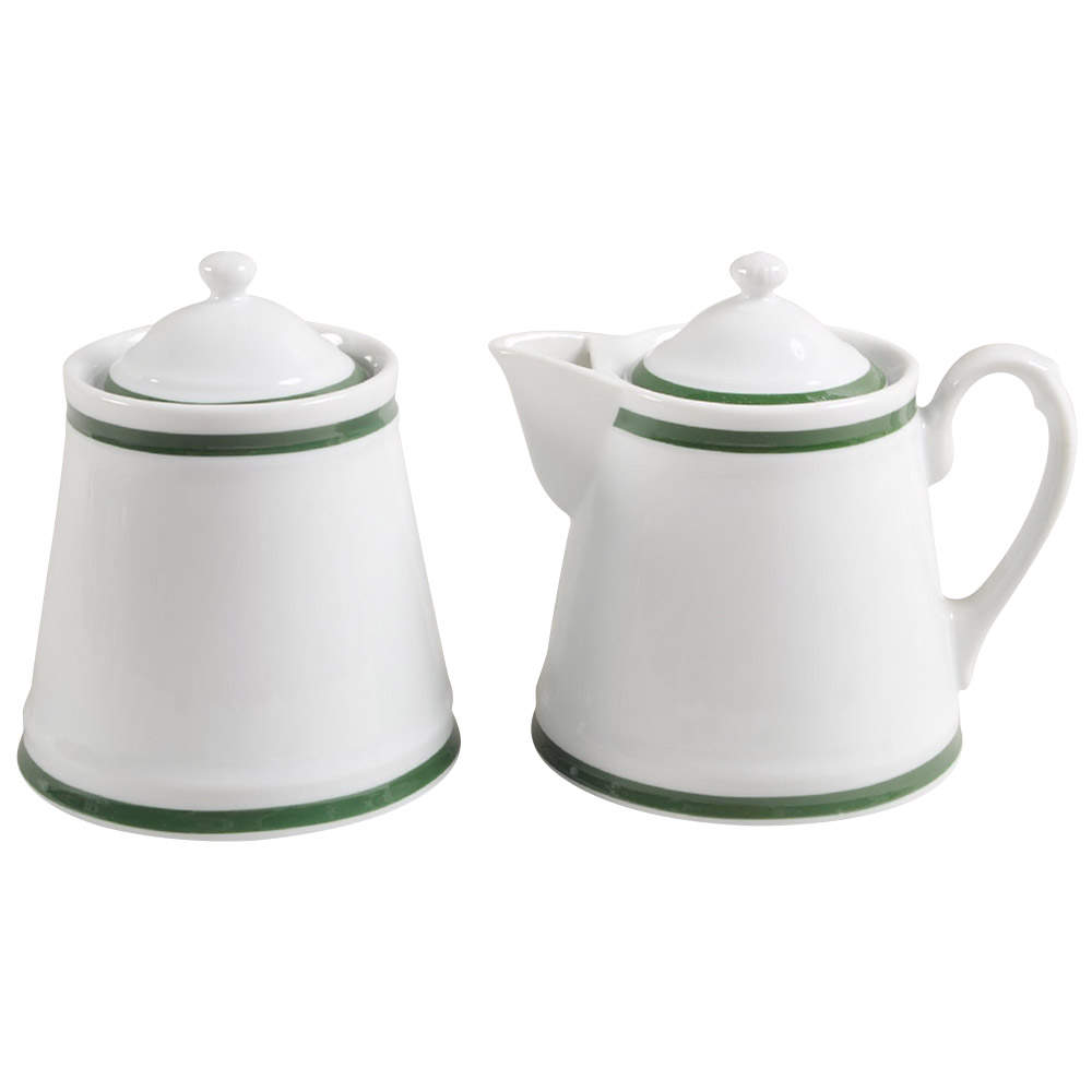 Brasserie Green Creamer & Sugar with Lids Set by Williams-Sonoma-1
