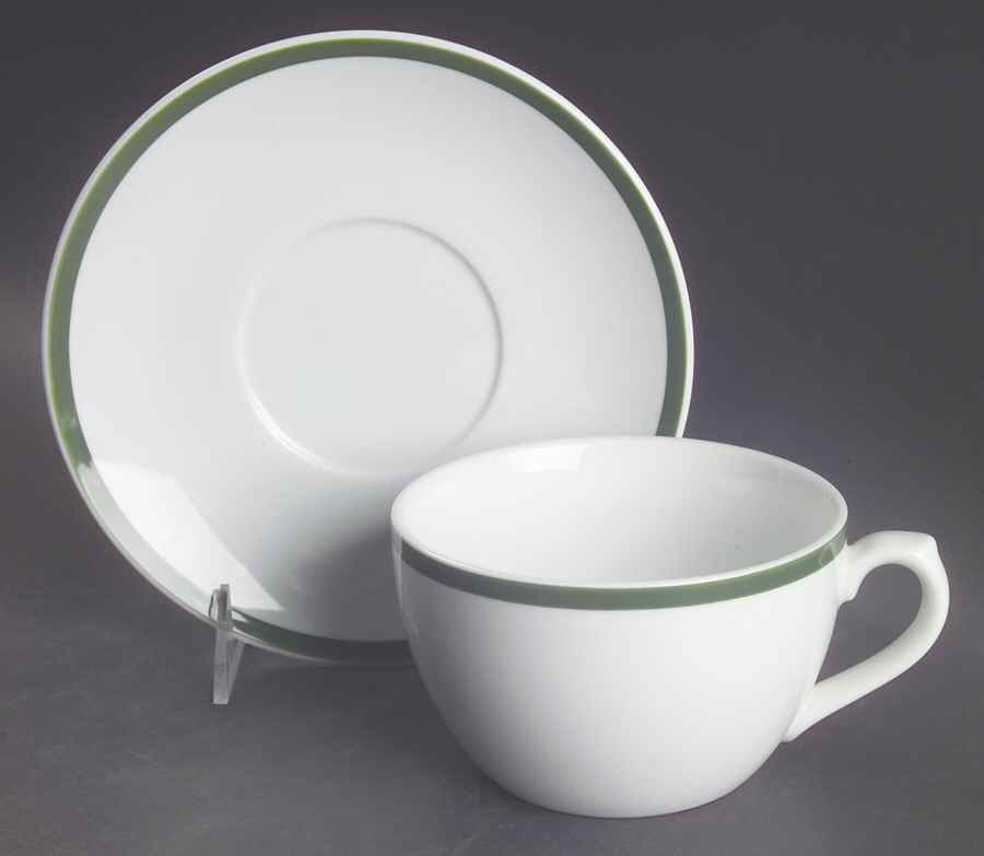 Brasserie Green Breakfast Cup & Saucer Set by Williams-Sonoma-1
