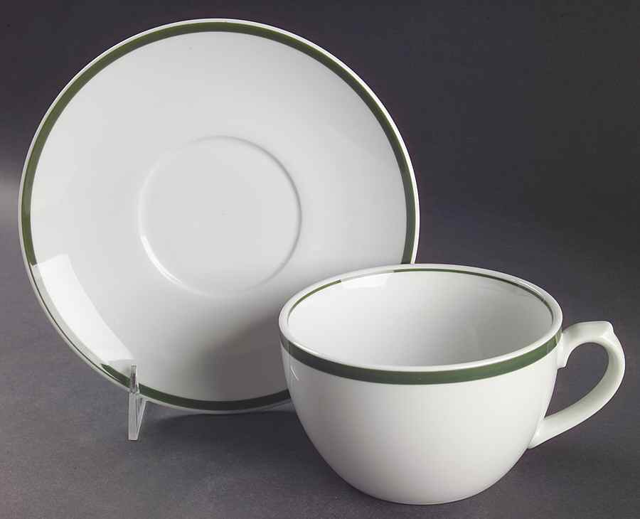 Brasserie Green Breakfast Cup & Saucer Set by Williams-Sonoma-1