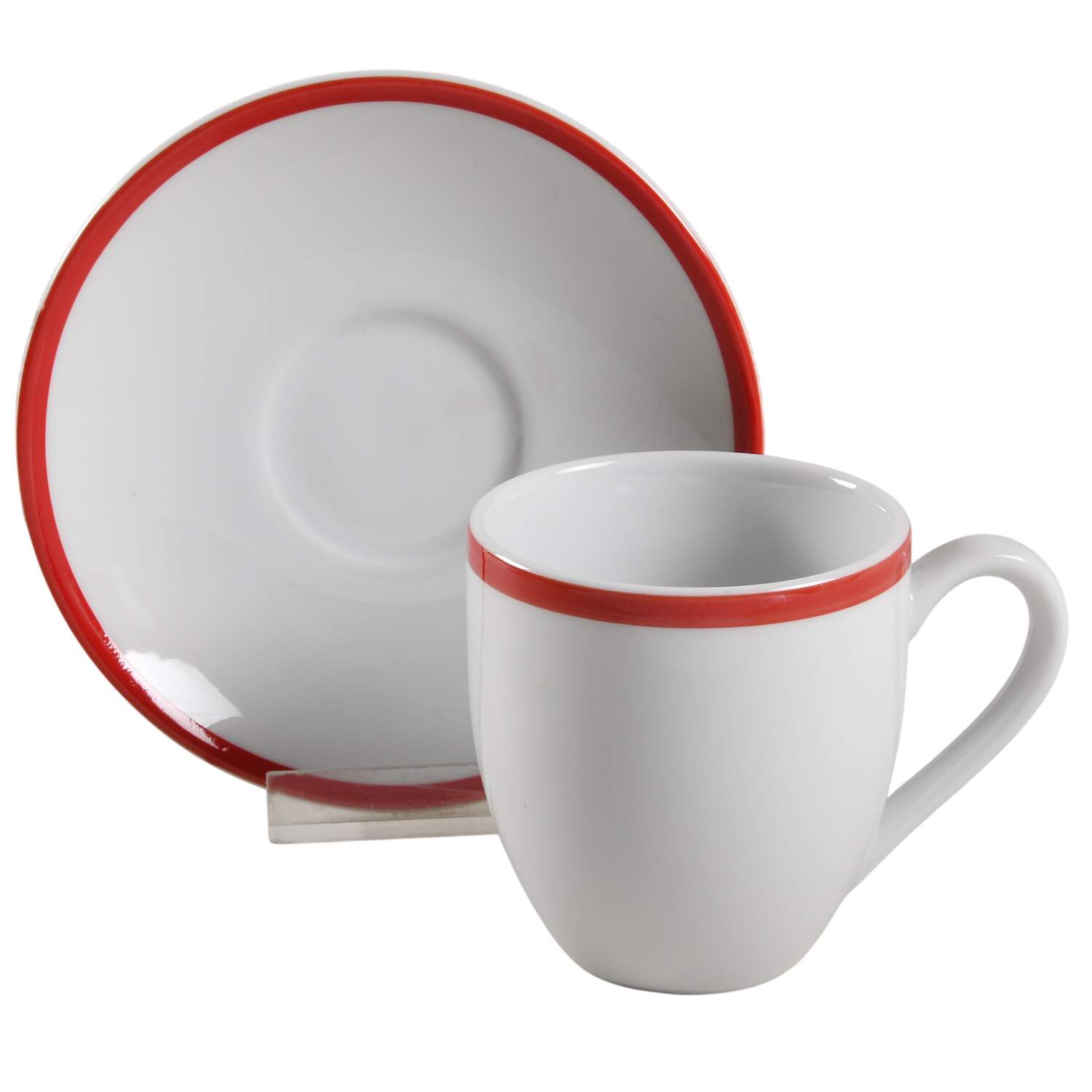 Brasserie Red Flat Demitasse Cup & Saucer Set by Williams-Sonoma-1