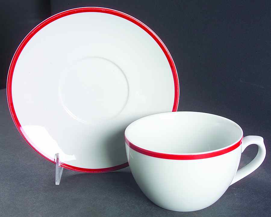 Brasserie Red Oversized Cup & Saucer Set by Williams-Sonoma-1
