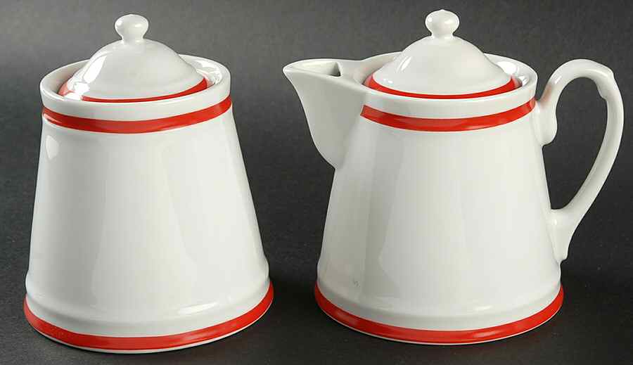 Brasserie Red Creamer & Sugar with Lids Set by Williams-Sonoma-1