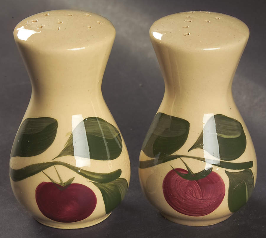 Apple Salt & Pepper Set by Watt Pottery-1