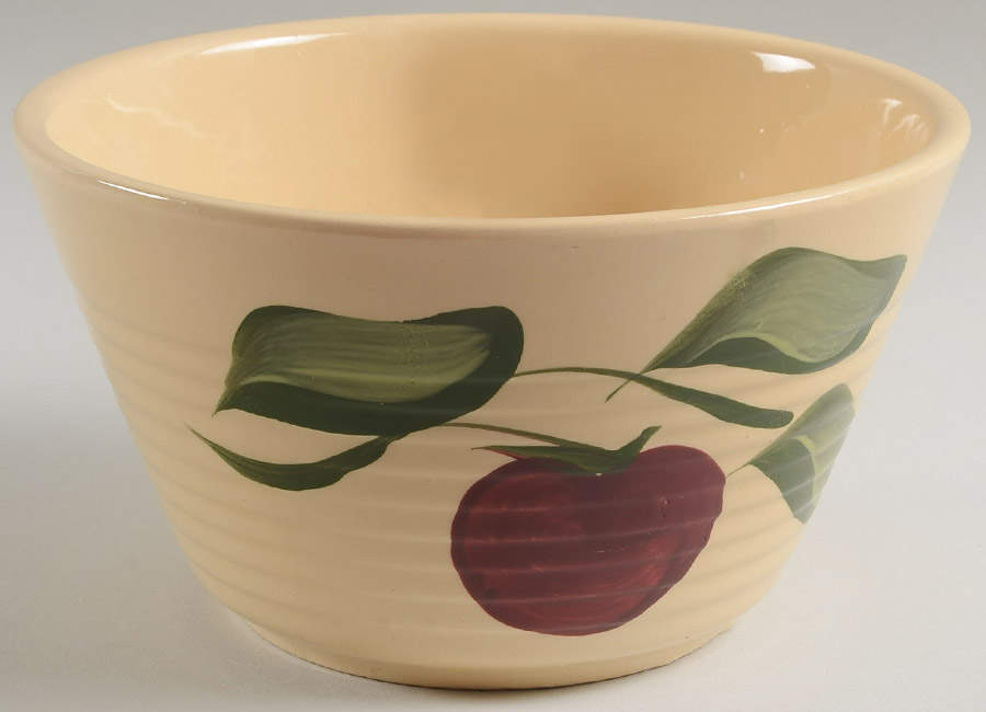 Apple 8" Ribbed Mixing Bowl by Watt Pottery-1