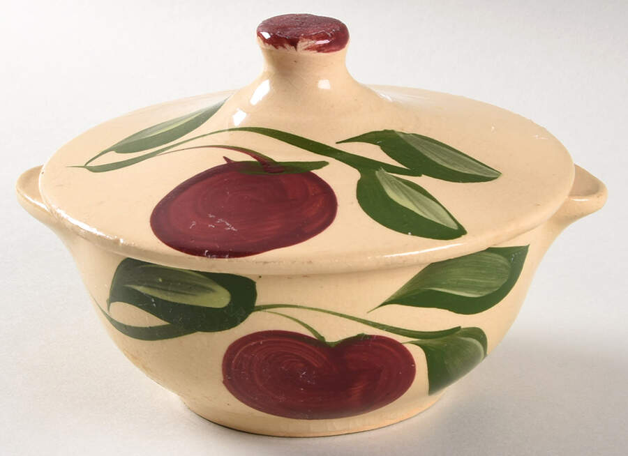 Apple Individual Casserole & Lid by Watt Pottery-1