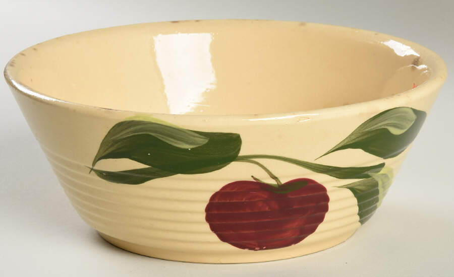 Apple Round Covered Baker No Lid by Watt Pottery-1
