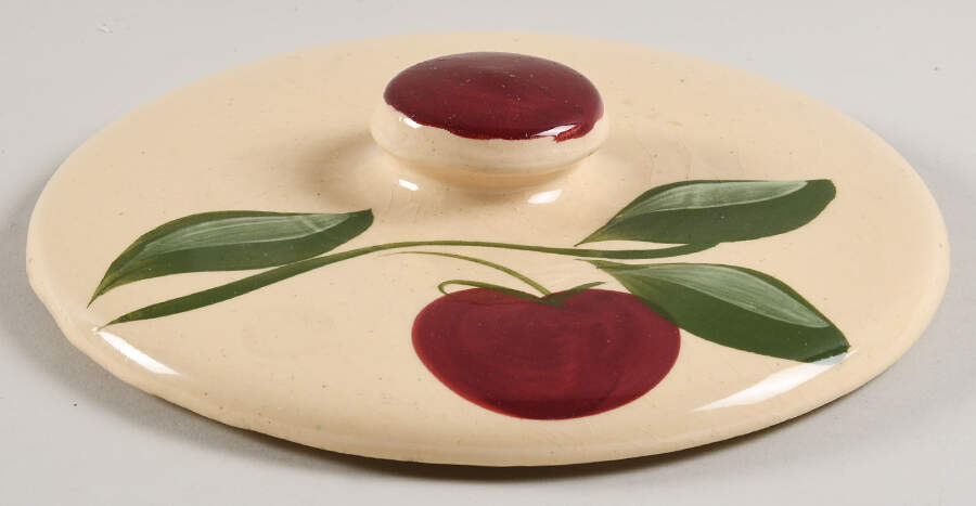 Apple Lid for Ice Bucket by Watt Pottery-1